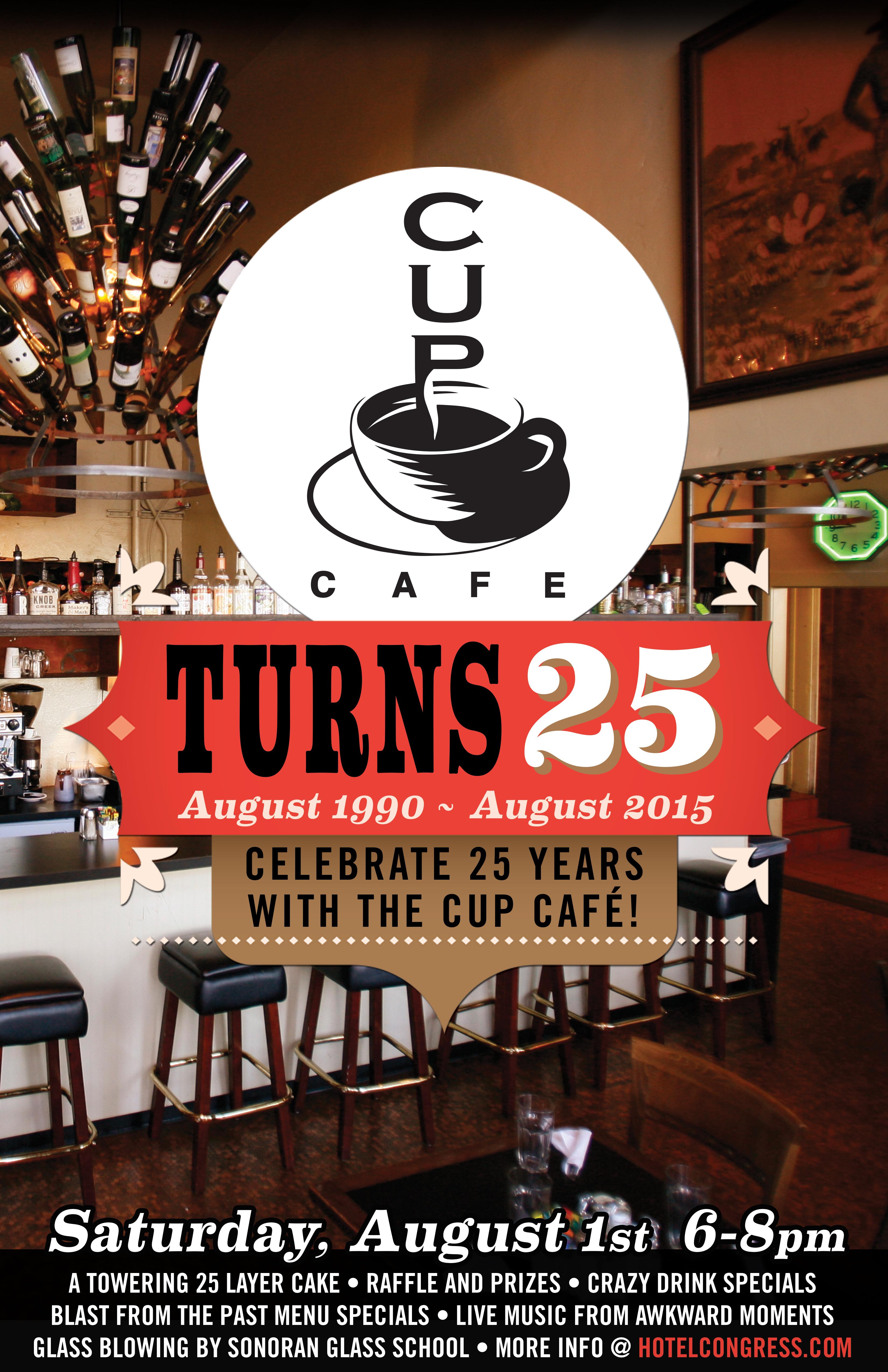 The Cup Cafe 25 year anniversary Hotel Congress